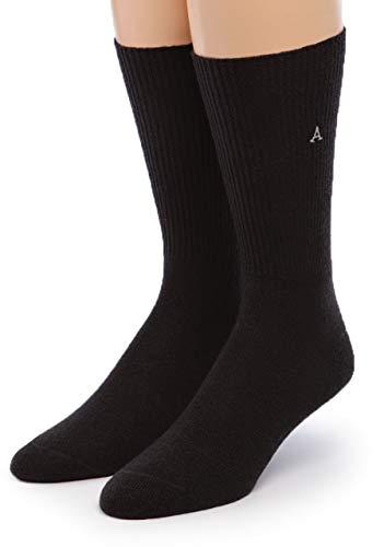 WARRIOR ALPACA SOCKS - Premium Baby Alpaca Wool Dress Socks For Men and Women(Black Large)