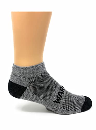 WARRIOR ALPACA SOCKS - Alpaca Wool All Terrain Ankle Sport Socks | Terry Lined Foot Bed | Comfortable & Warm| Men & Women (Medium, Black/Gray)
