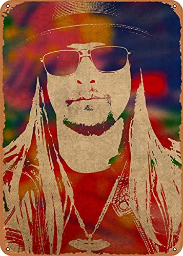 8 x 12 Metal Sign - Kid Rock Watercolor Portrait - Retro Tin Art Decor Wall Decor