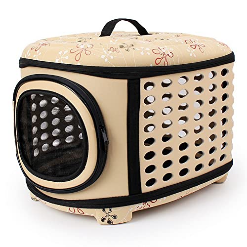 Pet Carriers Handbag Cage Portable Foldable Cage for Dog Cat Puppy Travel and Outdoor Activities Beige