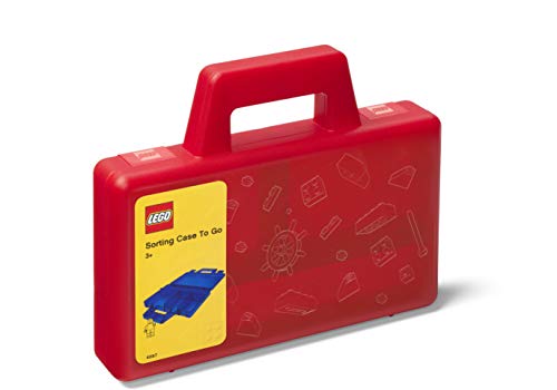 Room Copenhagen, Lego Sorting Box to-Go - Travel Case with Organizing Dividers - Red