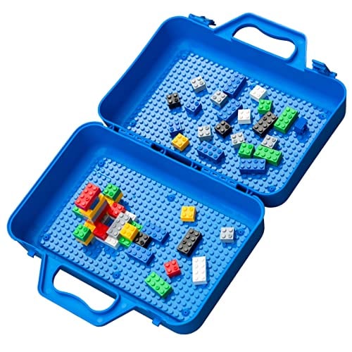 My Brick Case by Modfamily - Portable Storage Box for Kids Building Bricks - Comes with Play Surface for Storing and Building Bricks On-The-Go - Compatible with Major Brands