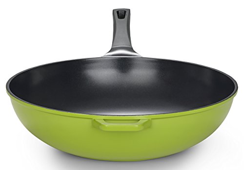 14" Green Earth Wok by Ozeri, with Smooth Ceramic Non-Stick Coating (100% PTFE and PFOA Free)