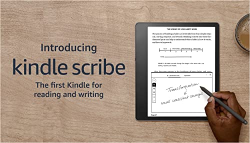 Introducing Kindle Scribe (32 GB), the first Kindle for reading and writing, with a 10.2 300 ppi Paperwhite display, includes Premium Pen