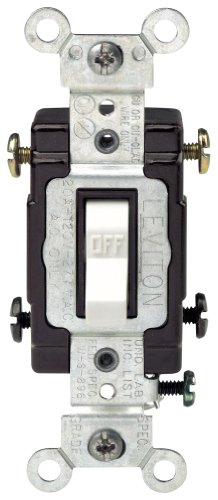 Leviton CS220-2W 20-Amp, 120/277-Volt, Toggle Double-Pole AC Quiet Switch, Commercial Grade, White