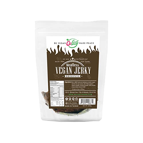 BELEAF Original Vegan Jerky | Smoky Meat-like Plant-Based Jerky | Delicious Meat Substitute | Low Carb, Non-GMO, Dairy Free, Plant Protein | Natural Ingredients | Savory Healthy Snack | 7 oz