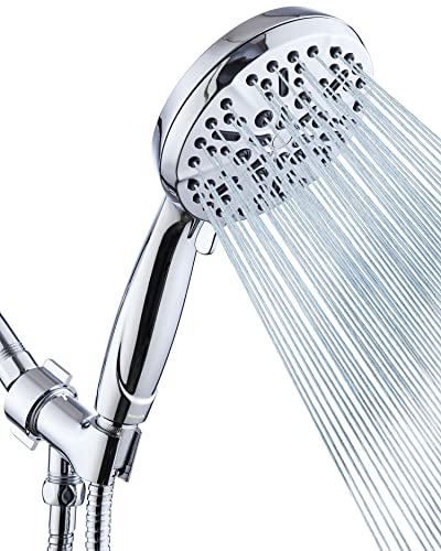 Shower Head with Handheld High Pressure-Full Body Coverage Powerful Rain Showerhead with Extra 60" Long Hose and Adjustable Brass Joint Holder- The Perfect Detachable Shower Heads for Bathroom Upgrade