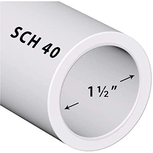 PVC Pipe Sch40 1-1/2 Inch (1.5) White Custom Length