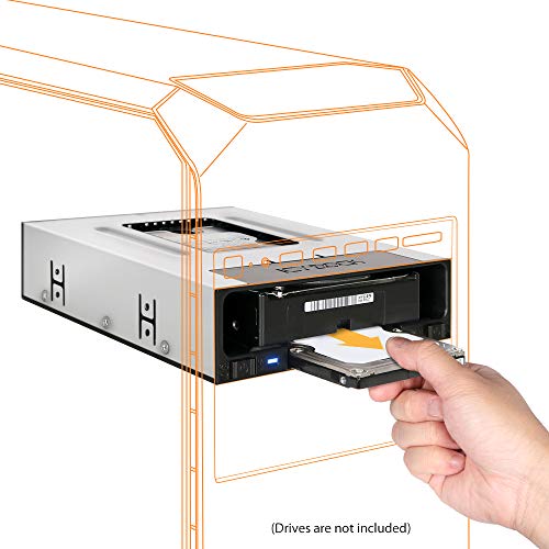 ICY DOCK Tray-Less 2.5" and 3.5" SATA SSD/HDD Docking Enclosure for External 5.25" Drive Bay | flexiDOCK MB795SP-B