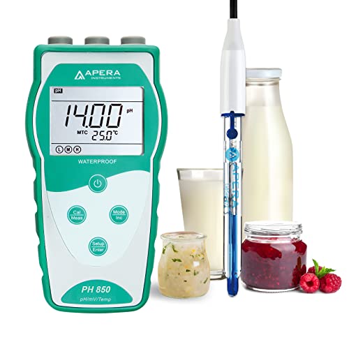 Apera Instruments Value Series PH850-DP Portable pH Meter Kit for Dairy Products and Liquid Food