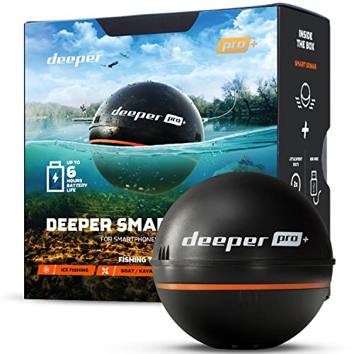 Deeper PRO+ Smart Sonar Castable and Portable WiFi Fish Finder with Gps for Kayaks and Boats on Shore Ice Fishing Fish Finder