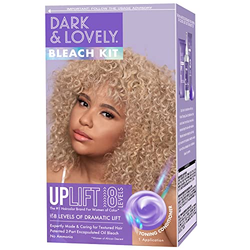 SS Carson/Interbeauty Dark and Lovely Uplift Hair Bleaching Kit for Dark Hair, Bleach Blonde Hair Dye Kit includes Hair Bleach Powder, Cream Developer and Hair Toner Bleach Blonde 1 kit