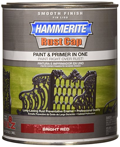 Hammerite 44210 Rust Cap Rust Preventative Paint Smooth Finish Bright Red 1 Qt