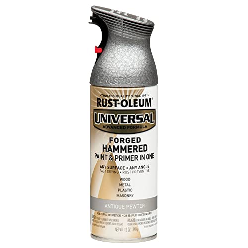 Rust-Oleum 271481 Universal All Surface Forged Hammered Spray Paint, 12 oz, Antique Pewter