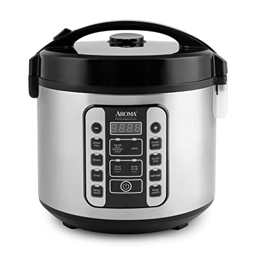 Aroma Housewares AROMA Professional 20-Cup (Cooked) / 5Qt. Digital Rice Cooker, Steamer, and Slow Cooker Pot with 10 Smart Cooking Modes, Including Saut-then-Simmer