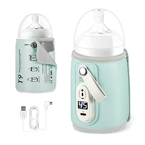 Baby Bottle Warmer, Baby Bottle Insulation Cover Bottle Warmer, New Born Essentials Adjustable Handheld Buckle Milk Warmer, Bottle Heating Cover with Temperature Control for Family Car Travel