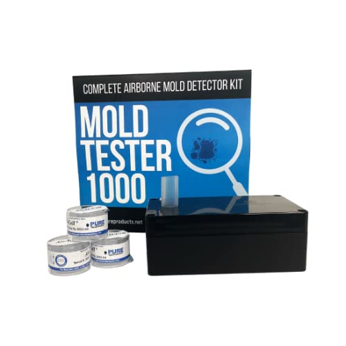 Pure Products Mold Tester 1000 - DIY Airborne Mold Testing Kit For Home - Smart & Highly Accurate AI-Driven Lab Analysis - Quick & Easy to Set Up - Includes Reusable Air Pump, 3 Air Sampling Cassettes