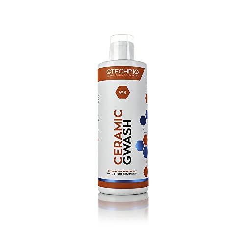 Gtechniq - W3 Ceramic GWash - All-in-one Shampoo; Hydrophobic Coating; Lifts and Captures Dirt Particles; Sleek Finish; Paint Protection; Easy Application (500 Milliliters)