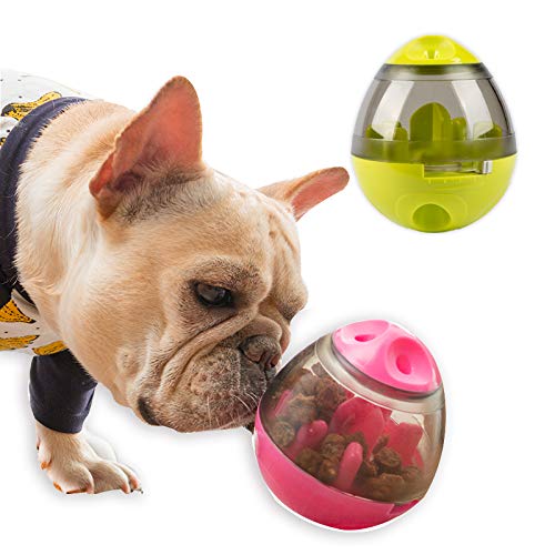 Hifrenchies Dog Toy Ball and Mental Stimulation Ball,Pet Interactive Food Egg,Interactive Puzzle Treat Ball for Frenchie, Dog and Cat Slowing Feeding Ball (Red)