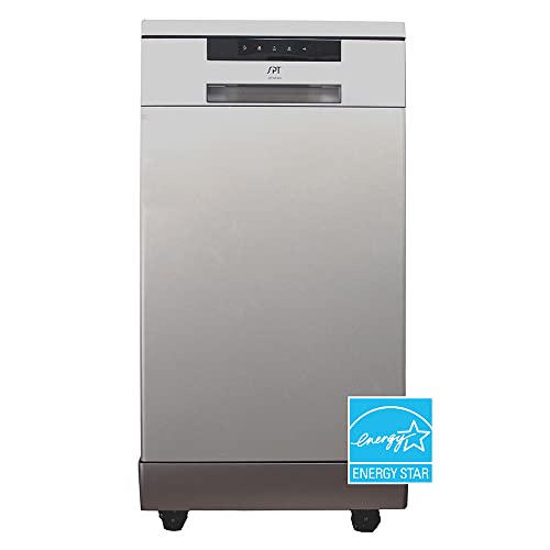 SPT SD-9263SSB 18 Wide Portable Dishwasher with ENERGY STAR, 6 Wash Programs, 8 Place Settings and Stainless Steel Tub  Stainless Steel