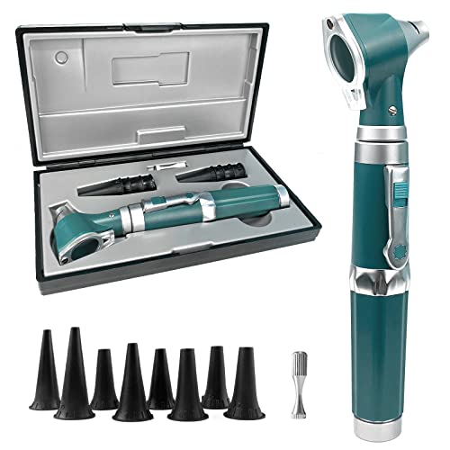 Scian Otoscope with Light - Ear Infection Detector, Pocket Ear Scope with Hard Plastic Case for Kids, Adults, Doctor in Multiple Colors(Green)