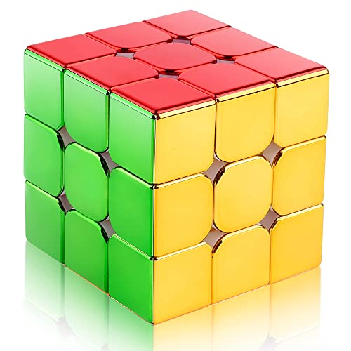 D-FantiX Cyclone Boys Original Magnetic Speed Cube 3x3x3, Mirror Reflective Stickerless Magic Cube, Personalized Shiny Cube Puzzles for Kids Adults (56mm)