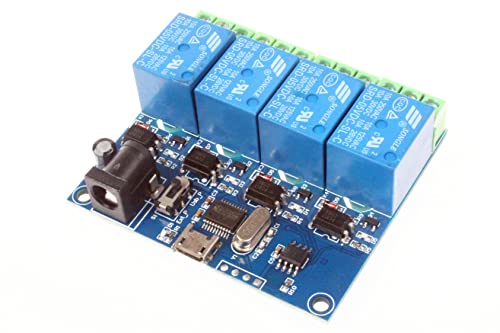 NOYITO 4-Channel Micro USB Relay Module USB Smart Control Switch USB Intelligent Control Switch