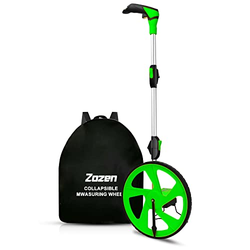 Zozen Measuring wheel, Distance measuring wheel in feet, Wheel Measuring Tool, Rolling Measurement Wheel, Collapsible with Backpack [Up To 10,000Ft]|12 Diameter Wheel - Adapt to various roads.