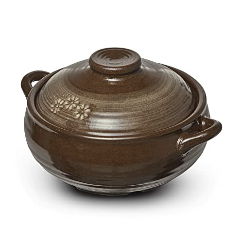 Clay Pot For Cooking Olla De Arcilla Coreana Ollas De Ceramica Para Cocinar Korean Kitchenware Onggi Kimchi Pot Stone Donabe Pot Crazy Claypot Dolsot Ttukbaegi Pot With Lid  (large 34oz)