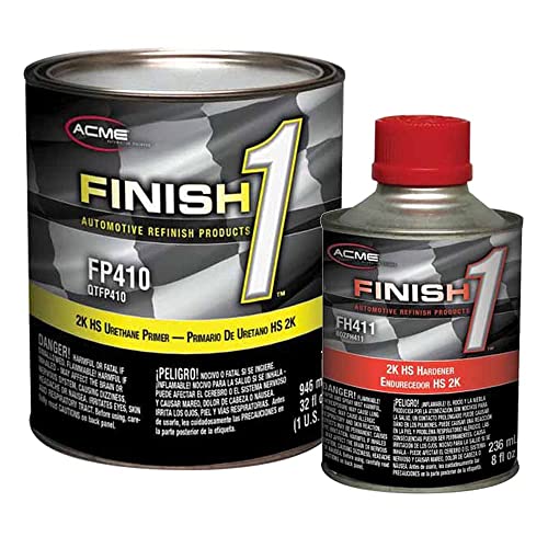 acme Sherwin-Williams Finish 1 FP410 High Build 2K HS Gray Urethane Primer Quart Kit grey