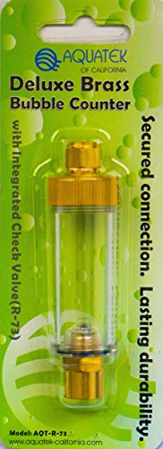 Deluxe AQUATEK Brass Bubble Counter with Integrated Check Valve for Plant Aquarium