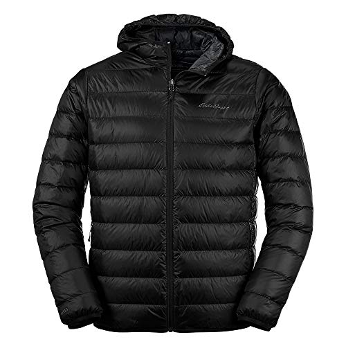 Eddie Bauer Men's CirrusLite Down Hooded Jacket, Black, X-Large