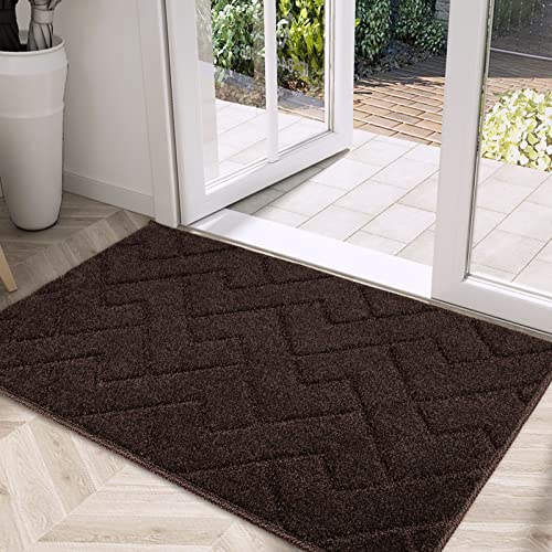 PURRUGS Dirt Trapper Indoor Door Mat 19.5" x 31.5", Non-Skid/Slip Machine Washable Entrance Rug, Shoes Scraper, Dog Door Mat, Super Absorbent Floor mat for Front Door, Entry, Muddy Wet Shoes and Paws