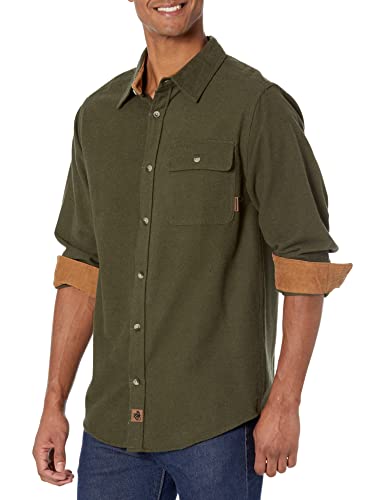 Legendary Whitetails Men's Standard Buck Camp Flannel Shirt, Army, X-Large