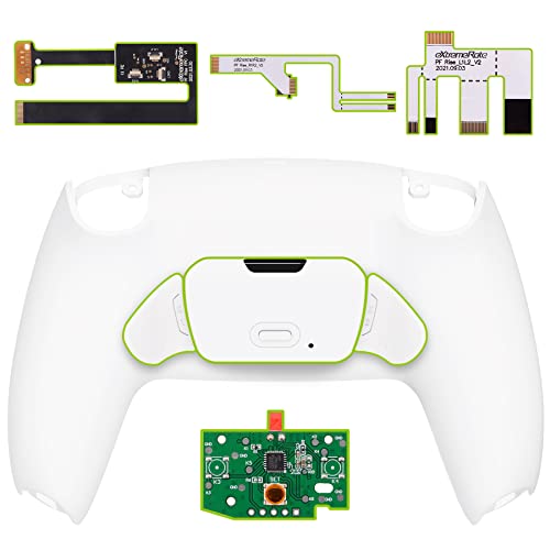 eXtremeRate White Back Paddles Programable Rise 2.0 Remap Kit for PS5 Controller, Upgrade Board & Redesigned Back Shell & Back Buttons Attachment for PS5 Controller - Controller NOT Included