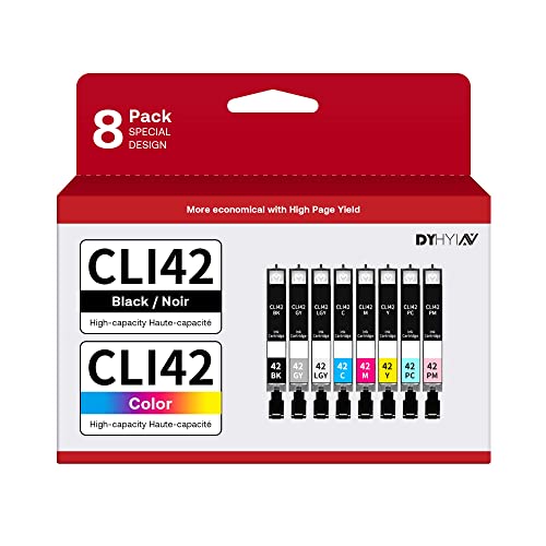 CLI-42 Compatible Ink Cartridges Replacement for Canon CLI42 CLI-42 CLI 42 Use with Pro-100 Pro 100 Printer 8 Value Pack (1BK, 1C, 1M, 1Y, 1PC, 1PM, 1GY, 1LGY)