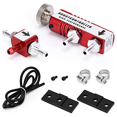 Hypertune Universal Adjustable Manual Turbo Boost Controller Kit 1-30 PSI red