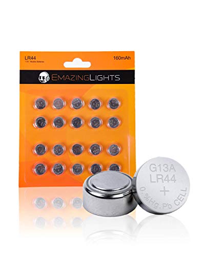 EmazingLights LR44 Batteries 1.5V Alkaline Button Cell AG13 357 303 SR44 Battery (20 Pack)