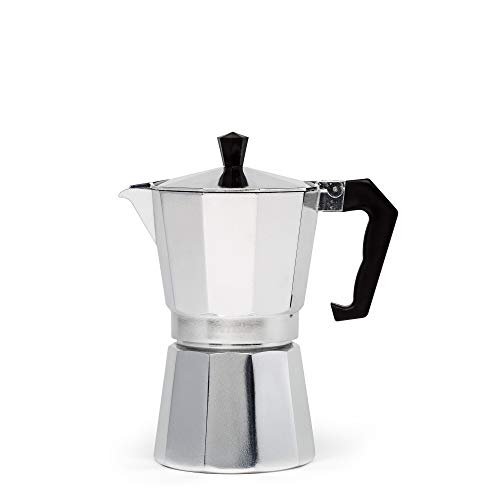 Primula Classic Stovetop Espresso and Coffee Maker, Moka Pot for Italian and Cuban Caf Brewing, Greca Coffee Maker, Cafeteras, 6 Espresso Cups, Silver