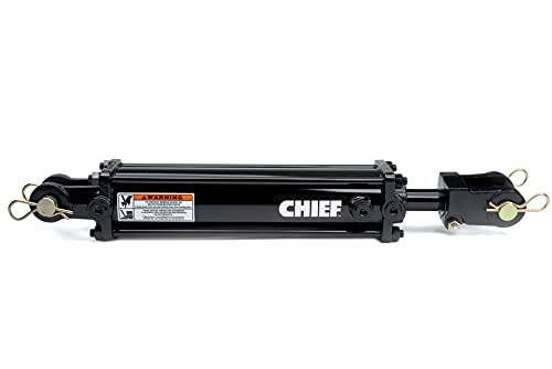 Chief TC3 Tie-Rod Cylinder for Double Acting - Double Acting Hydraulic Cylinder, 2.5'' Bore, 10'' Stroke, 20.25'' Retract, 3000 PSI, 14720 lb Column Load, 1 pin Diameter, SAE 8 Port Size, 21.49 lb