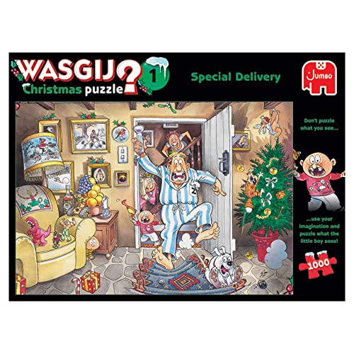 Jumbo, Wasgij, Retro Christmas 1 - Special Delivery, Unique Jigsaw Puzzles for Adults, 1,000 Piece