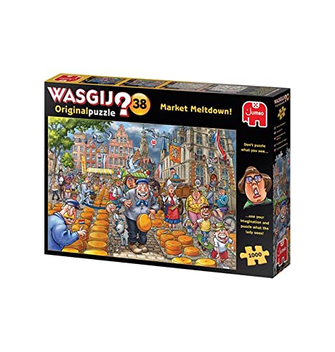 Jumbo, Wasgij, Original 38 Market Meltdown, Jigsaw Puzzles for Adults, 1,000 Piece, Multicoloured, (25010)