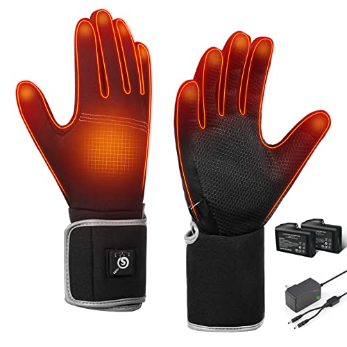 Savior Heated Glove Liners,Electric Heated Thin Gloves with Remaining Power Display,Rechargeable Hand Warmers,Suitable for Winter Driving,Typing,Running,etc.