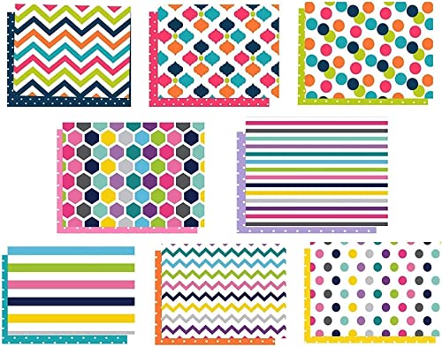 SUPHOUSE Blank Cards and Envelopes Stationary Set, 120 Note Cards with Envelopes Blank Inside, Plain Greeting Notecards 8 Assortments, 4 x 5.25 inch