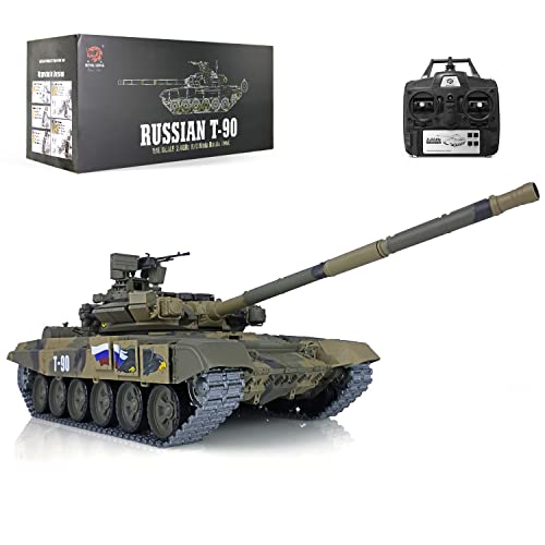 Remote Control 2.4Ghz TK7.0v 1/16 Scale Russian T-90 Main Battle Air Soft RC Tank Smoke & Sound (Upgrade Version w/ Metal Gear & Tracks)