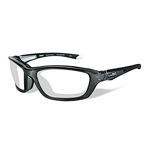 Wiley X Brick 0.75mm Pb Lead Radiation Safety Glasses - Leaded X-Ray Protective Eyewear (Crystal Metallic)