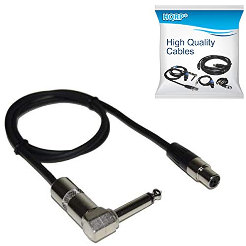 HQRP TA4F Mini Connector to 1/4 Right Angle Instrument Cable Works with Line-6 Relay G50 G55 G90 Digital Wireless Guitar System TBP12 Transmitter 98-033-0003