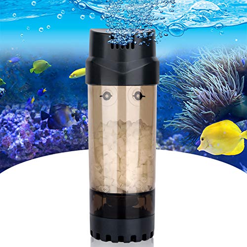 AQQA Aquarium Fluidized Moving Bed Filter,Media Submersible Sponge Filter with Air Stone Ultra-Silence Dissolved Oxygen,Air Pump Accessories,for Fresh Water and Salt-Water (L 15-55 Gallon)