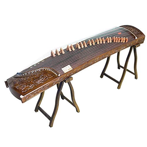 Landtom Professional Nanmu Wood Guzheng(163cm) with Hand-Carved Craftwork For Adults/Children/Senior/Intermediate/Beginner (Roaring Dragon)
