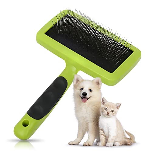 BAUZA Slicker Dog Brush, slicker brush for goldendoodles, pet grooming slicker brush, doodle brush, doodle brushes for grooming, soft long pin slicker brush for dogs, goldendoodle brush